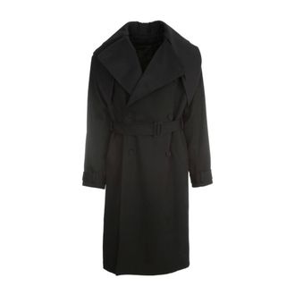 Dior Klassieke Lange Trenchcoat - Heren - Mantels - Zwart - Maat: S Wol