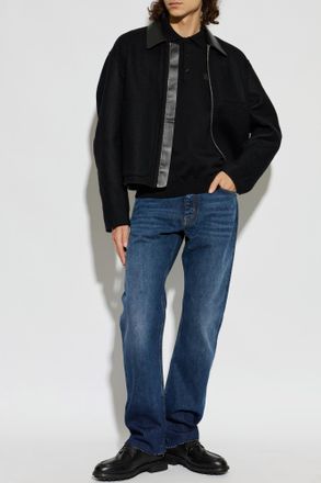 Givenchy Jacket With Leather Collar, Mens, Black