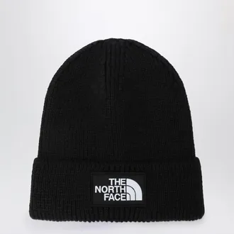 The North Face Berretto nero con patch logo