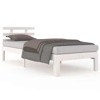 vidaXL Vidaxl - Estructura De Cama Sin Colch&oacute;n Madera Maciza Blanco 90x200 Cm