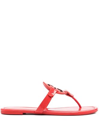 Tory Burch leather sandals - women - Rubber/Leather/Patent Leather - 6.5 - Red