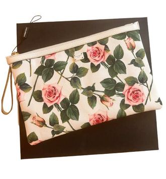 Dolce & Gabbana White Tropical Rose Pouch