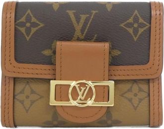 Louis Vuitton Marron Monogram Coated Canvas Wallet (Tri-Fold) (Pre-Owned)