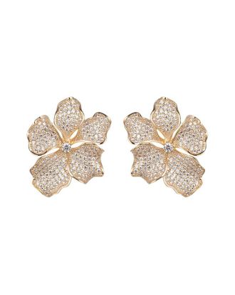 Eyecandy LA Eye Candy La Cz Harper Flower Dangle Earrings