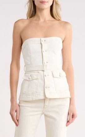 SIMKHAI Cyan Belted Bustier Top in Ecru at Nordstrom Rack, Size 6