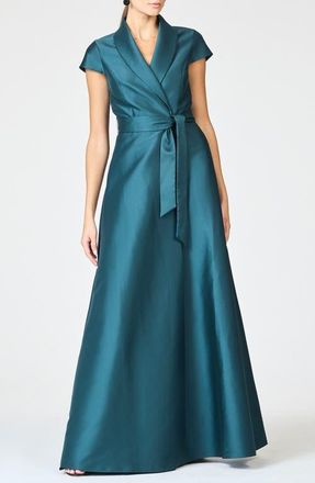 Sachin & Babi Etienne A-Line Satin Gown in Forest Green at Nordstrom, Size 22W