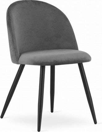 OEM Silla Bello - Terciopelo Gris Oscuro / Patas Negras X 1