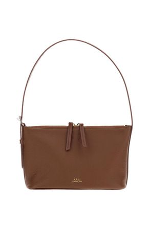 A.P.C. Brown Vera Grained Leather Shoulder Bag