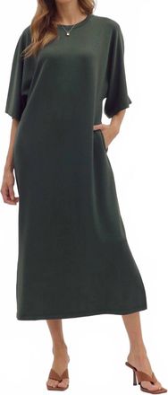 Entro Serene Midi Dress In Emerald