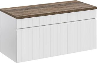 Petits Meubles Mueble bajo lavabo 100cm y encimera tableros laminados blanco