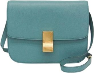 Celine Pre-owned Box Medium Schoudertas - Dames - Vintage Schoudertas - Blauw - ONE Size - Leer - Vintage