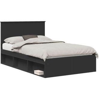 vidaXL Estructura De Cama Negro 120 X 190 Cm Madera De Pino Macizo Vidaxl