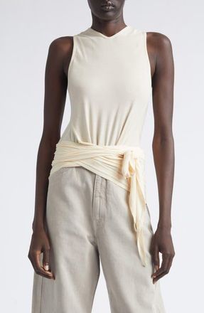 Christophe Lemaire Sleeveless Jersey Wrap Top in Cream at Nordstrom, Size X-Small