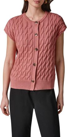 DKNY Extended Shoulder Cable Cardigan in Desert Clay at Nordstrom, Size X-Small