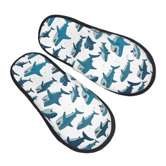 Generic DHGJHGN Shark Pattern With Various Gestures Print Slippers For Women And Men,Warm Comfortable For Home And Travel