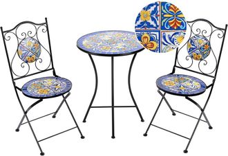 Beliani Conjunto de balc&oacute;n plegable Metal Negro