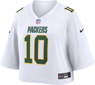 Nike Jordan Love Green Bay Packers Nike Womens NFL Cropped Tundra Game Jersey in White | WCJF10A7TF-RM6