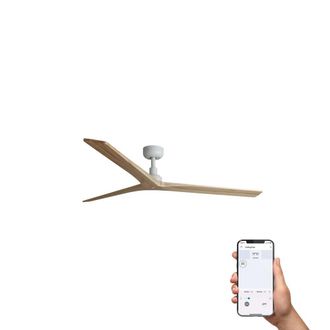 Faro Barcelona Ventilador sin luz acero blanco mate 150x150x24 cm
