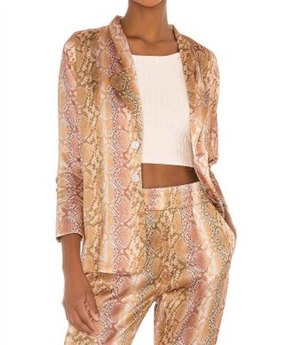 Beach Riot Tracy Blazer In Golden Snakeskin