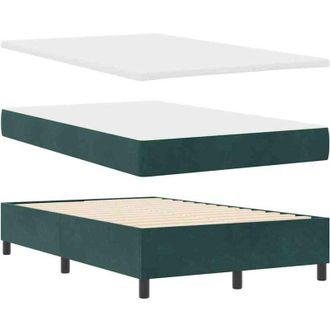 vidaXL Vidaxl - Cama Tipo Box Spring Verde Oscuro 120 X 200 Cm Terciopelo