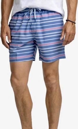 Southern Tide Breton Stripe Swim Trunk In Coronet Blue