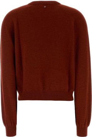 Ferragamo Womens Virgin Wool Blend Sweater Brick Cashmere