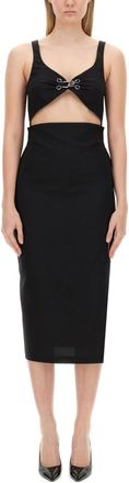 Moschino Black Scoop Neck Midi Dress