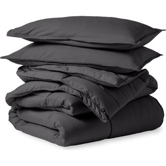 Bare Home All-Season Down Alternative Comforter Set - Oversized Queen in Forged Iron Grey at Nordstrom