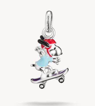 Thomas Sabo Peanuts charm Snoopy su skateboard Connect in argento, nero, rosso