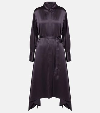 Joseph Cyprien belted silk satin shirt dress