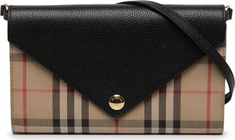Burberry Pre-owned Burberry House Check Canvas and Leather Hannah Wallet on Strap Ladies RDLG0787T4L9ZVTB