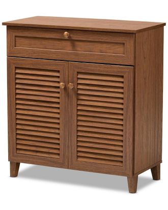 Baxton Studio Coolidge 4-Shelf Shoe Storage Cabinet