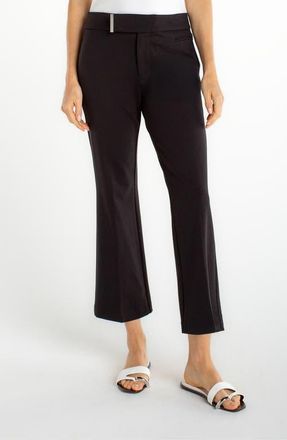 Liverpool L.A. Extended Tab Waist Crop Flare Pants in Black at Nordstrom, Size 10