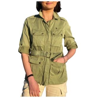 Aeronautica Aeronautica Militare, Light Jackets, female, Green, Size: M Veste saharienne