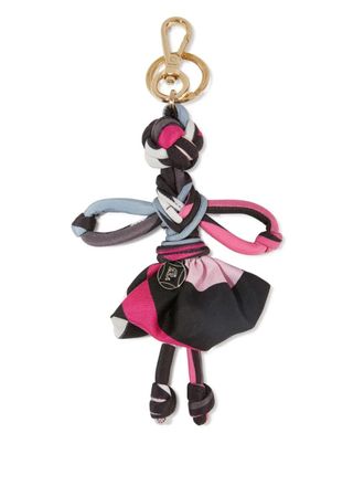 Pucci Iride-print silk keychain - Black