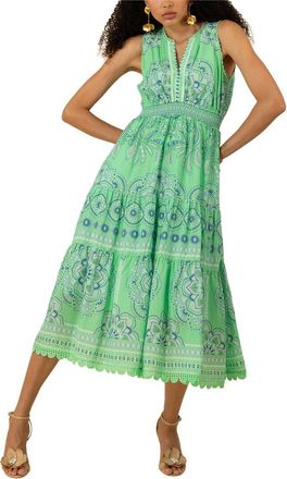 Hale Bob Liv Linen-Blend Midi Dress