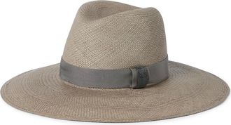 Brunello Cucinelli Straw fedora in Beige at Nordstrom, Size X-Small