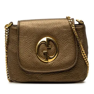 Gucci Pre-owned Gucci Small Metallic Pebbled Calfskin 1973 Chain Crossbody Ladies PHQB9BJ4O8WFOXPY