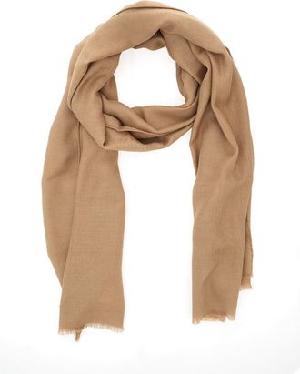 Max Mara Womens Scarf Wool-Silk Blend Beige Scarfs