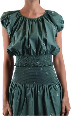 Kenzo Elegante Groene Katoenen Blouse - Dames - Blouses - Groen - M - Katoen - Overhemden