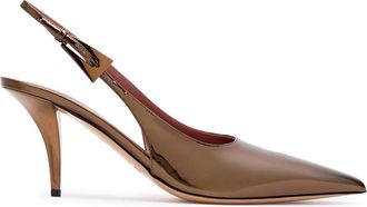 PARIS TEXAS Jessica 75 Patent Leather Slingback Pumps - Gold