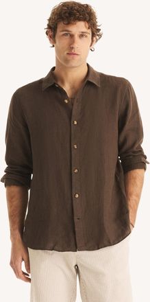 Nautica Mens Classic Fit Linen Shirt