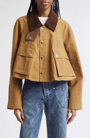 J.W.Anderson Waxed Cotton Swing Barn Jacket in Biscuit at Nordstrom, Size 4 Us
