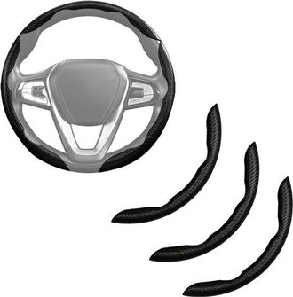 OEM Funda Para Volante De Fibra De Carbono, 3 Piezas, Accesorios Antideslizantes Para Volante De Coche, Universal De 15 Pulgadas, Negro Mate
