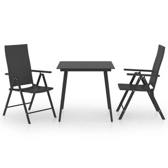 Berkfield Home 3 Piece Garden Dining Set Black