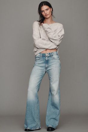 Mother The Hustler Roller Sneak High-Rise Wide-Leg Jeans