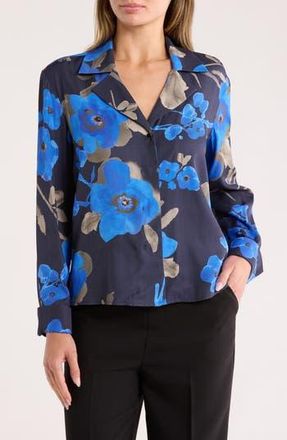BOSS Basiga Long Sleeve Button-Up Shirt in Navy/Blue at Nordstrom Rack, Size 6