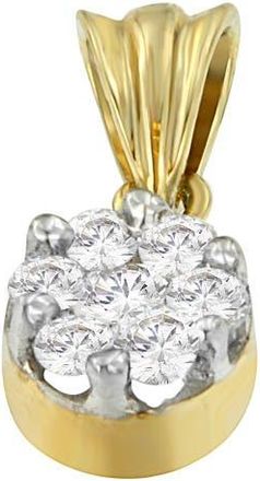 House of Brilliance 14K Yellow Gold 1/2 cttw Round Cut Diamond Circle Pendant Necklace at Nordstrom