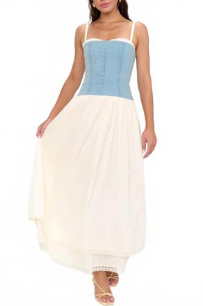 Show me your Mumu Tiffany Maxi Dress In Light Indigo With Cream Voile