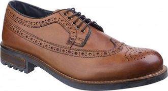 Cotswold Mens Poplar Brogue Leather Dress Shoes (Tan) - Size UK 12